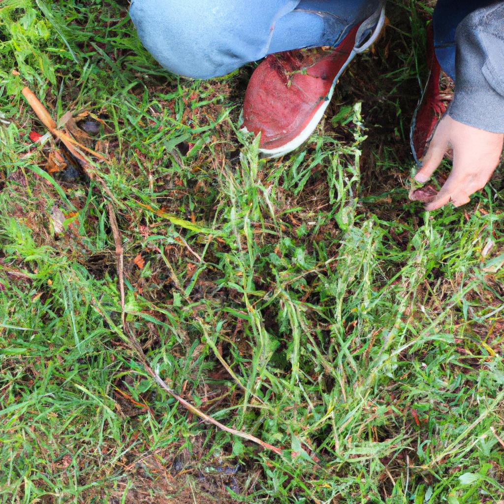 Person foraging wild edible plants